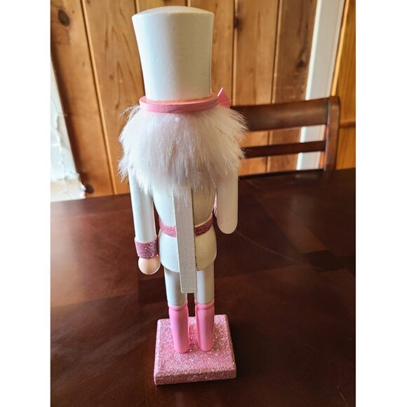 Pink Nutcracker Soldier Christmas Decor Holiday Xmas Decoration Wooden Statue - Picture 10 of 14